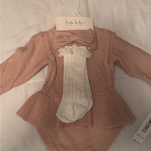 Nicole Miller Blush Knit Baby Bodysuit